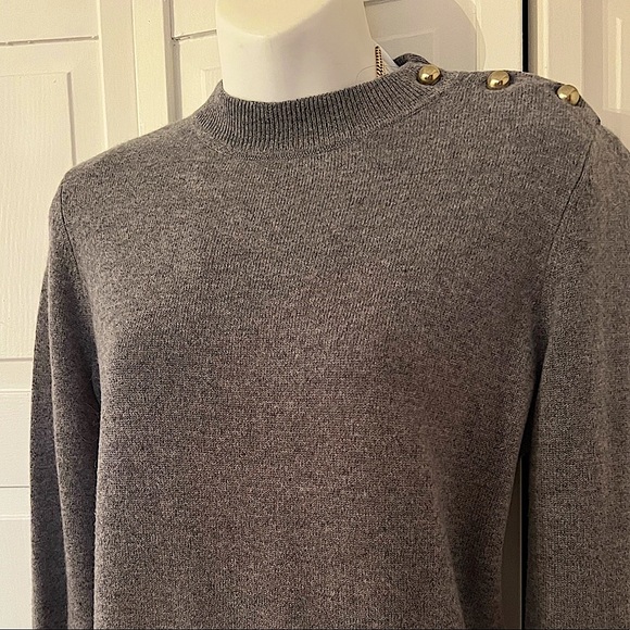 Aqua | Cashmere mock sweater w/ fringe button up blouse - Picture 1 of 2